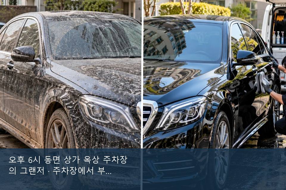 오후 6시 동면 상가 옥상 주차장의 그랜저 · 주차장에서 부른 날