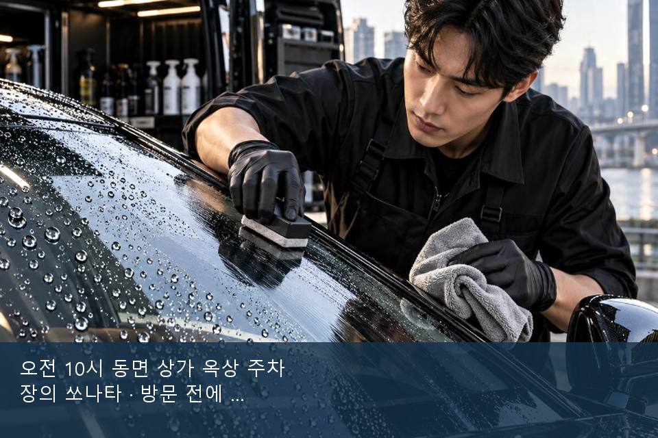 오전 10시 동면 상가 옥상 주차장의 쏘나타 · 방문 전에 확인한 것